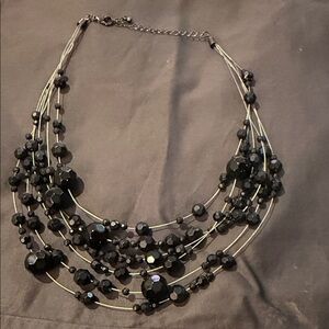 Elegant Black Beaded Necklace